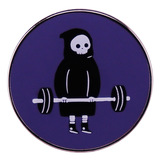 Body builder round pin badge